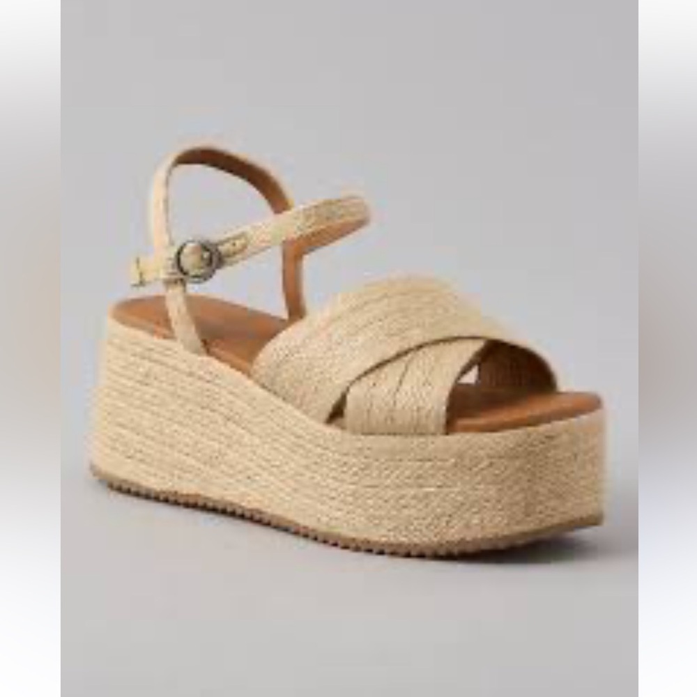 American Eagle Jute Flatform Wedge Sandal